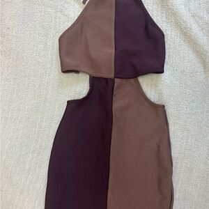 Urban Outfitters Two-Tone Brown Halter Dress NWT